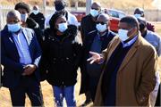 Deputy Minister David Mahlobo at the briefing with serveral officials from Free State provincial government 04